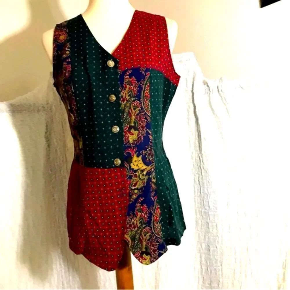 Britland Vtg. 80's Pasley Vest Size Medium